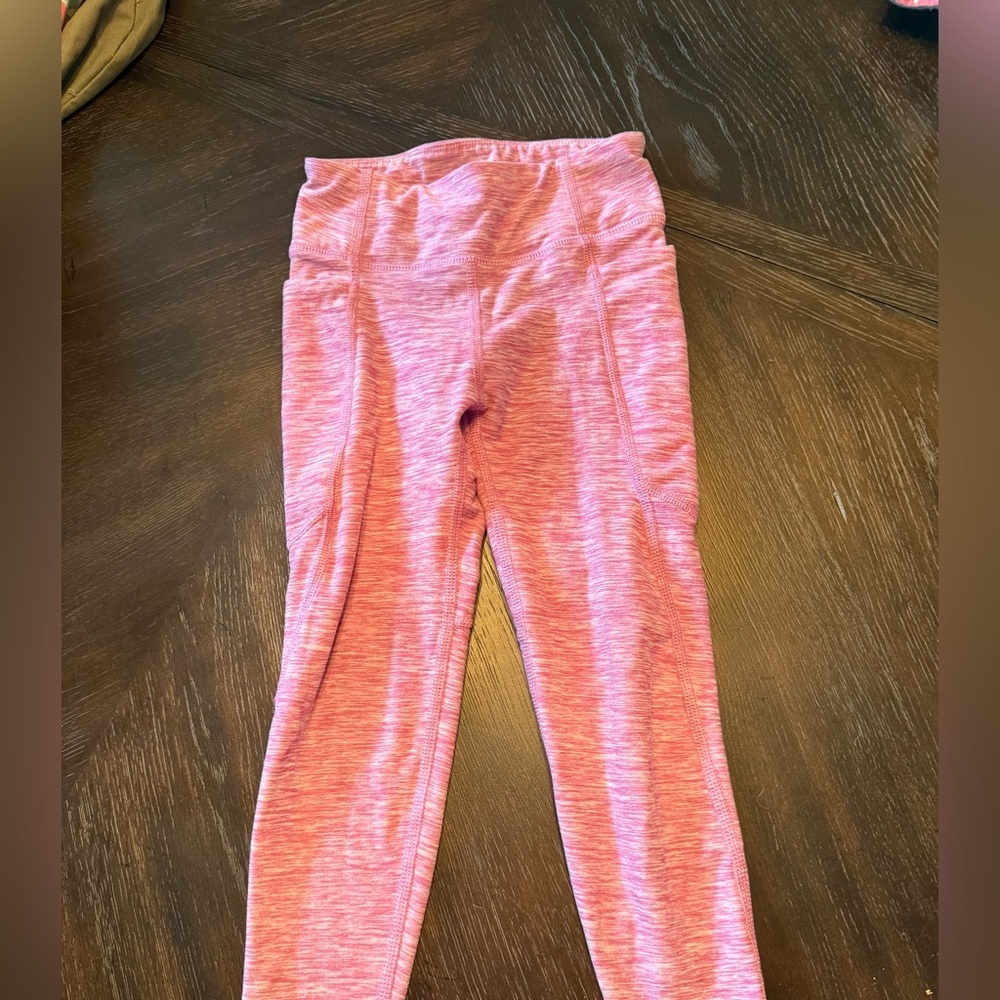 Hanna Andersson heathered pink athletic leggings size 5
